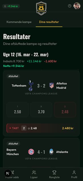 Følg dine resultater