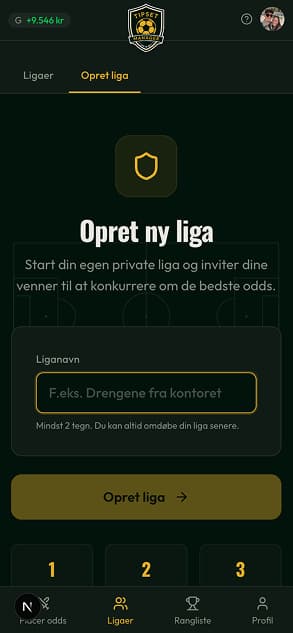 Opret din egen liga